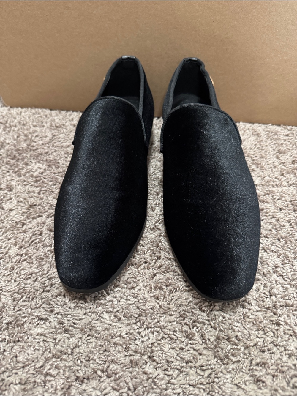 Men’s Black Velvet Slip-On Loafers